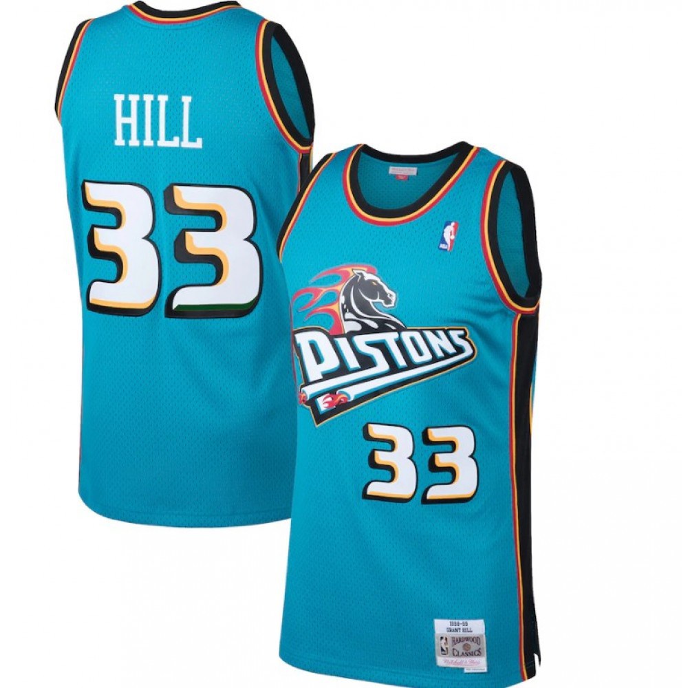 Men's Detroit Pistons Grant Hill #33 Throwback Blue 98-99 Hardwood Classics Swingman Jersey-Pro Kit Vault | Brand New 26/27 Sports Jerseys